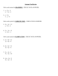 Systems Test Review Solve each system by GRAPHING. CHECK