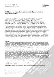 Evidence and implications for early intervention in bipolar disorder