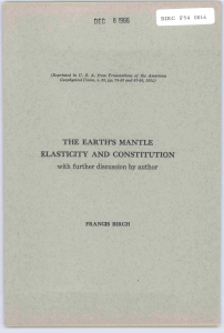 the earth`s mantle elasticity and constitution