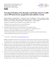 Post-glacial flooding of the Beringia Land Bridge dated to 11,000 cal