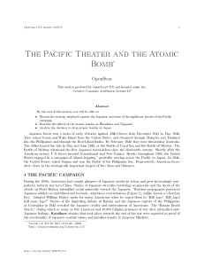 The Pacific Theater and the Atomic Bomb