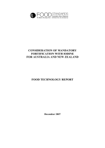 consideration of mandatory fortification with iodine for australia and