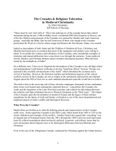 The Crusades and Religious Toleration in Medieval Christianity.