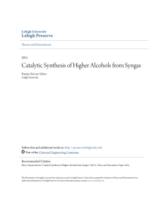 Catalytic Synthesis of Higher Alcohols from Syngas