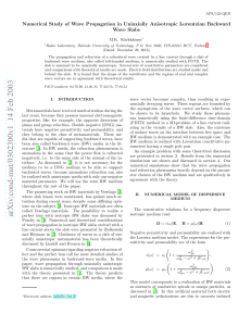 Numerical Study of Wave Propagation in Uniaxially Anisotropic