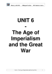 UNIT 6 - The Age of Imperialism and the Great War