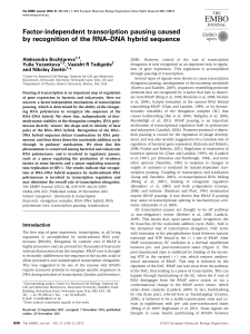 Factorindependent transcription pausing caused by recognition of