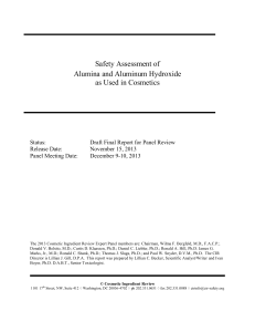 Safety Assessment of Alumina and Aluminum Hydroxide as Used in
