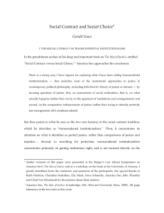 Social Contract and Social Choice*