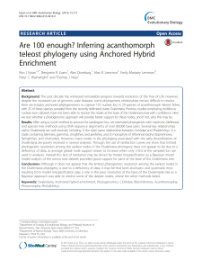 Are 100 enough? Inferring acanthomorph teleost phylogeny using