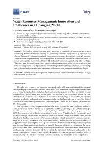 Water Resources Management: Innovation and Challenges in a