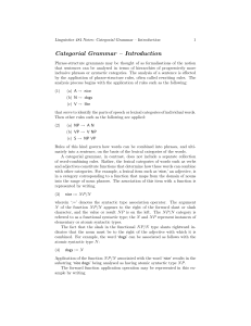 Categorial Grammar – Introduction