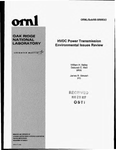 HVDC Power Transmission Environmental Issues Review by ORNL