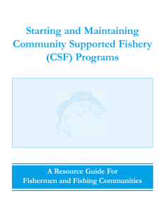Starting and Maintaining Community Supported Fishery (CSF