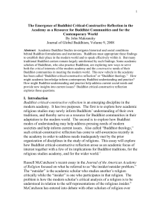 The Emergence of Buddhist Critical-Constructive Reflection in the