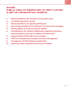 annex - public health response to heat-waves: a set