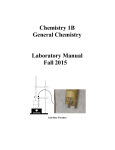 Chemistry 1B General Chemistry Laboratory