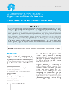 A Comprehensive Review on Diabetes, Hypertension and Metabolic