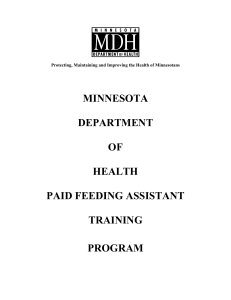 minnesota department of health paid feeding assistant training