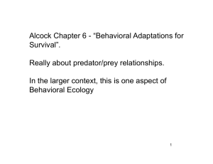Alcock Chapter 6 - “Behavioral Adaptations for Survival”. Really