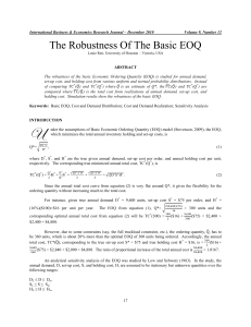 The Robustness Of The Basic EOQ