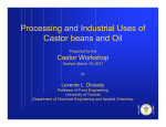 Processing and Industrial Uses of Castor beans and Oil