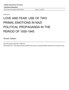 LOVE AND FEAR: USE OF TWO PRIMAL EMOTIONS IN NAZI