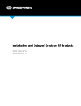 Best Practices: Installation and Setup of Crestron RF Products