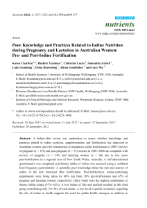 Poor Knowledge and Practices Related to Iodine Nutrition during