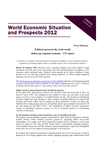 Press Release Political unrest in the Arab world shakes up regional
