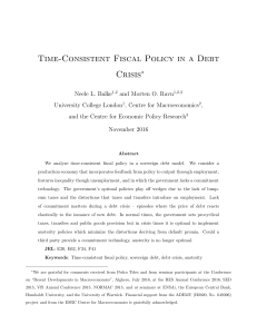 Time-Consistent Fiscal Policy in a Debt Crisis