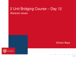 2 Unit Bridging Course – Day 12