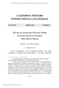 The Arctic Athabaskan Petition: Where Accelerated Arctic Warming