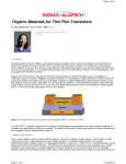 Organic Materials for Thin Film Transistors - Sigma