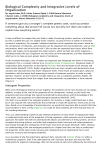 Biological Complexity and Integrative Levels of Organization