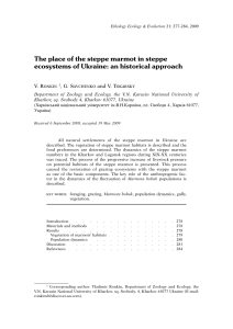 The place of the steppe marmot in steppe ecosystems of Ukraine: an
