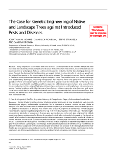 The Case for Genetic Engineering of Native and Landscape Trees