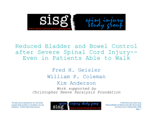 Reduced Bladder and Bowel Control after Severe Spinal Cord Injury