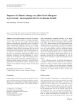 Impacts of climate change on plant food allergens: a previously