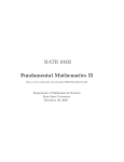 MATH 10032 Fundamental Mathematics II