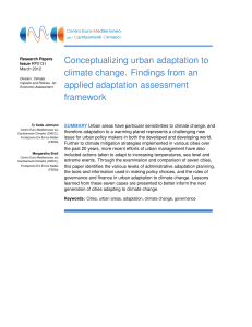Conceptualizing urban adaptation to climate change. Findings from