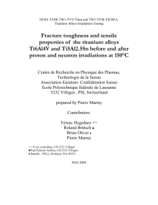 Fracture toughness and tensile properties of the titanium