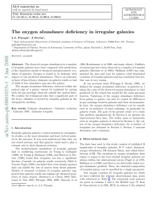 The oxygen abundance deficiency in irregular galaxies