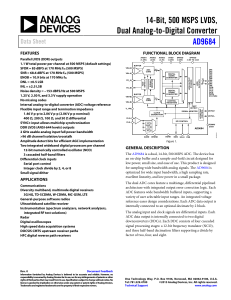 14-Bit, 500 MSPS LVDS, Dual Analog-to