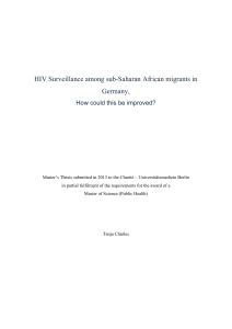 HIV Surveillance among sub-Saharan African migrants in