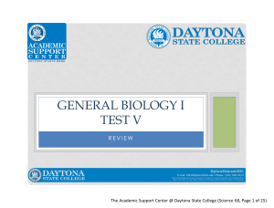 General Biology I Test V