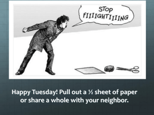 Happy Tuesday! Pull out a ½ sheet of paper or share a whole with