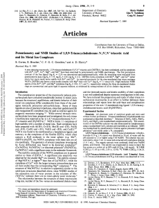 Potentiometry and NMR studies of 1,5,9