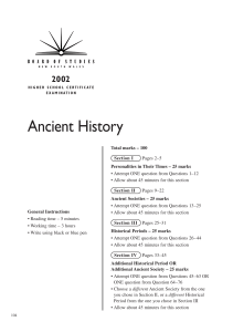 Ancient History - Board of Studies