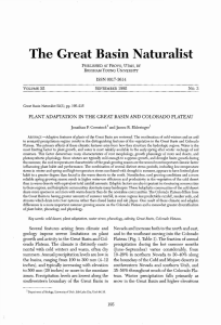 plant adaptation in the great basin and colorado plateau